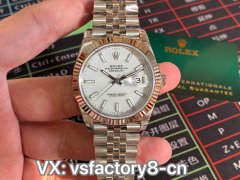 VS厂劳力士41尺寸白盘日志复刻手表丹东3235机细节做工深度评测